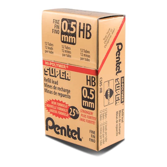 Pentel® Super Hi-Polymer® Fine 0.5mm Pencil Lead Refills